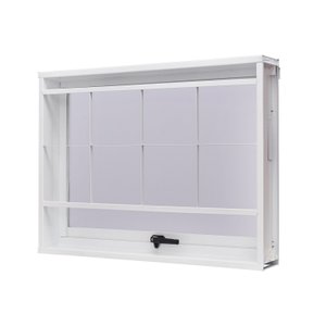 Janela de Aço Maxim-Ar 60x80cm com Grade Quadriculada e Vidro Boreal Unicsol Ramassol