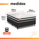 Ver imagem 4 de Cama Box Casal Molas Ensacadas Bali Preto 138x188x60cm Cbp