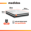 Ver imagem 5 de Cama Box Casal Molas Ensacadas Bali Preto 138x188x60cm Cbp