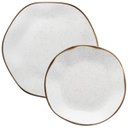 Ver imagem 1 de Kit Jogo Prato Raso Fundo 8 Pessoas 16pçs Porcelana Maresia