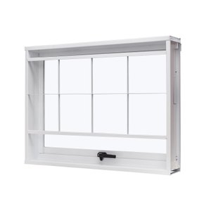 Janela de Aço Maxim-Ar 60x80cm com Grade Quadriculada e Vidro Liso Unicsol Ramassol