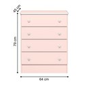 Ver imagem 3 de Gaveteiro com 4 Gavetas Dólar Rosa Acetinado