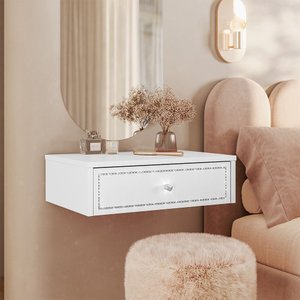 Penteadeira Cabeceira Suspensa Strass 50cm - Branco