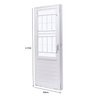 Porta de Aço com Postigo 215x83cm com Grade Quadriculada e Vidro Liso Unicsol Ramassol - 4