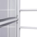 Ver imagem 7 de Porta de Aço com Postigo 215x83cm com Grade Quadriculada e Vidro Liso Unicsol Ramassol