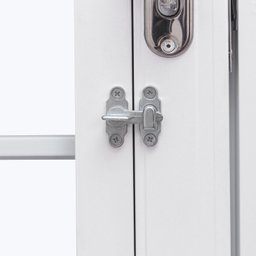 Porta de Aço com Postigo 215x83cm com Grade Quadriculada e Vidro Liso Unicsol Ramassol - 5 Porta de Aço com Postigo 215x83cm com Grade Quadriculada e Vidro Liso Unicsol Ramassol - 5