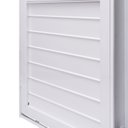 Ver mais imagens de Porta de Aço com Postigo 215x83cm com Grade Quadriculada e Vidro Liso Unicsol Ramassol