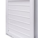 Ver mais imagens de Porta de Aço com Postigo 215x83cm com Grade Quadriculada e Vidro Liso Unicsol Ramassol Branco