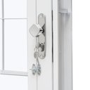Ver imagem 6 de Porta de Aço com Postigo 215x83cm com Grade Quadriculada e Vidro Liso Unicsol Ramassol Branco