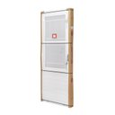 Ver mais imagens de Porta de Aço com Postigo 215x83cm com Grade Quadriculada e Vidro Liso Unicsol Ramassol