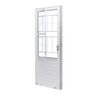 Porta de Aço com Postigo 215x83cm com Grade Quadriculada e Vidro Liso Unicsol Ramassol - 2