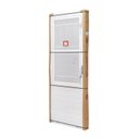 Ver mais imagens de Porta de Aço com Postigo 215x83cm com Grade Quadriculada e Vidro Liso Unicsol Ramassol
