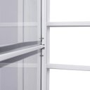 Ver imagem 7 de Porta de Aço com Postigo 215x83cm com Grade Quadriculada e Vidro Liso Unicsol Ramassol