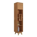 Ver imagem 2 de Estante de Livros 39CMX181CM Pés em Madeira Maciça 1 Porta com Nicho Yescasa Marrom/Nogal