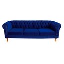 Ver imagem 1 de Sofá Chesterfield Capitone Duque Suede Azul Marinho 2,30