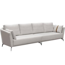 Sofá 3 Lugares Sala de Estar Living 250cm Pés Industrial Evan D06 Veludo Bege - Lyam Decor - 1 Sofá 3 Lugares Sala de Estar Living 250cm Pés Industrial Evan D06 Veludo Bege - Lyam Decor - 1