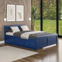 Ver imagem 1 de Cama Queen com 6 Gavetas Madeira Maciça Azul Escuro