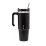 Caneca Térmica Wolff Parede Dp C/ Base e Canudo Preta 890ml - 3