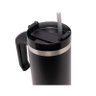 Caneca Térmica Wolff Parede Dp C/ Base e Canudo Preta 890ml - 4