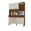 Ver imagem 3 de Armário de Cozinha 6 Portas 2 Gavetas Kit Modena Branco/Nogueira/Off White/Cp- Ripado