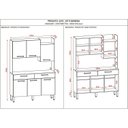 Ver imagem 4 de Armário de Cozinha 6 Portas 2 Gavetas Kit Modena Branco/Nogueira/Off White/Cp- Ripado