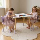 Ver imagem 2 de Mesa e 2 Cadeiras Infantil Borboletinha Kit Livro Educativo em Madeira - Lilás