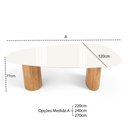 Ver imagem 5 de Mesa de Jantar Orgânica Breeze 2,70 X 1,20m 10 Lugares Lâmina Natural de Madeira Off White Vidro