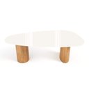 Ver imagem 1 de Mesa de Jantar Orgânica Breeze 2,70 X 1,20m 10 Lugares Lâmina Natural de Madeira Off White Vidro