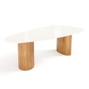 Ver imagem 6 de Mesa de Jantar Orgânica Breeze 2,70 X 1,20m 10 Lugares Lâmina Natural de Madeira Off White Vidro