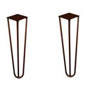 Ver imagem 1 de Kit 2 Pés de Metal 25 CM Hairpin Legs Rack e Puffs Bronze Nay Multicoisas Pés de Metal Hairpin Legs