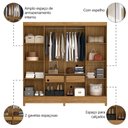 Ver imagem 4 de Guarda Roupa Casal com Espelho 8 Portas 2 Gavetas Marajó Moval Freijó/cinza