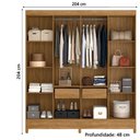 Ver imagem 3 de Guarda Roupa Casal com Espelho 8 Portas 2 Gavetas Marajó Moval Freijó/cinza