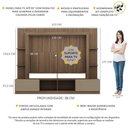 Ver imagem 6 de Estante Com Suporte Tv 65" E 2 Portas Oslo Multimóveis V3386 Madeirado/Lacca Fumê