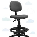 Ver imagem 2 de Cadeira Caixa Alta Secretária Giratória Para Balcão Mercado C/ Apoio Para Os Pés Cinza Com Preto