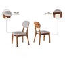 Conjunto Sala de Jantar 4 Lugares Carlo Mesa Redonda 1,2m e 4 Cadeiras Madeira Maciça Linho Cinza Pr - 4