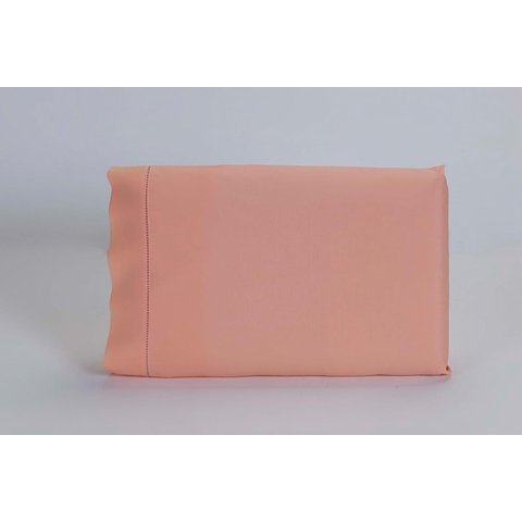 2 Fronhas King 50x70 100% Algodão 200 Fios Ponto Palito Salmon
