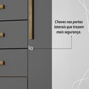 Ver mais imagens de Guarda Roupa Solteiro 6 Portas 3 Gavetas Taurus - Nature/alasca
