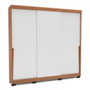Ver imagem 2 de Roupeiro Porto 3 Portas de Correr 4 Gavetas 217x213cm Freijó/Branco 240828