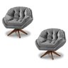 Kit 2 Poltrona Decorativa Estofada Base Giratória Califórnia - 1