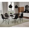 Conjunto Mesa de Jantar Industrial Clips Preta 135x75 com 6 Cadeiras Eiffel Pretas de Ferro Preto - 1