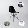 Conjunto Mesa de Jantar Industrial Clips Preta 135x75 com 6 Cadeiras Eiffel Pretas de Ferro Preto - 3