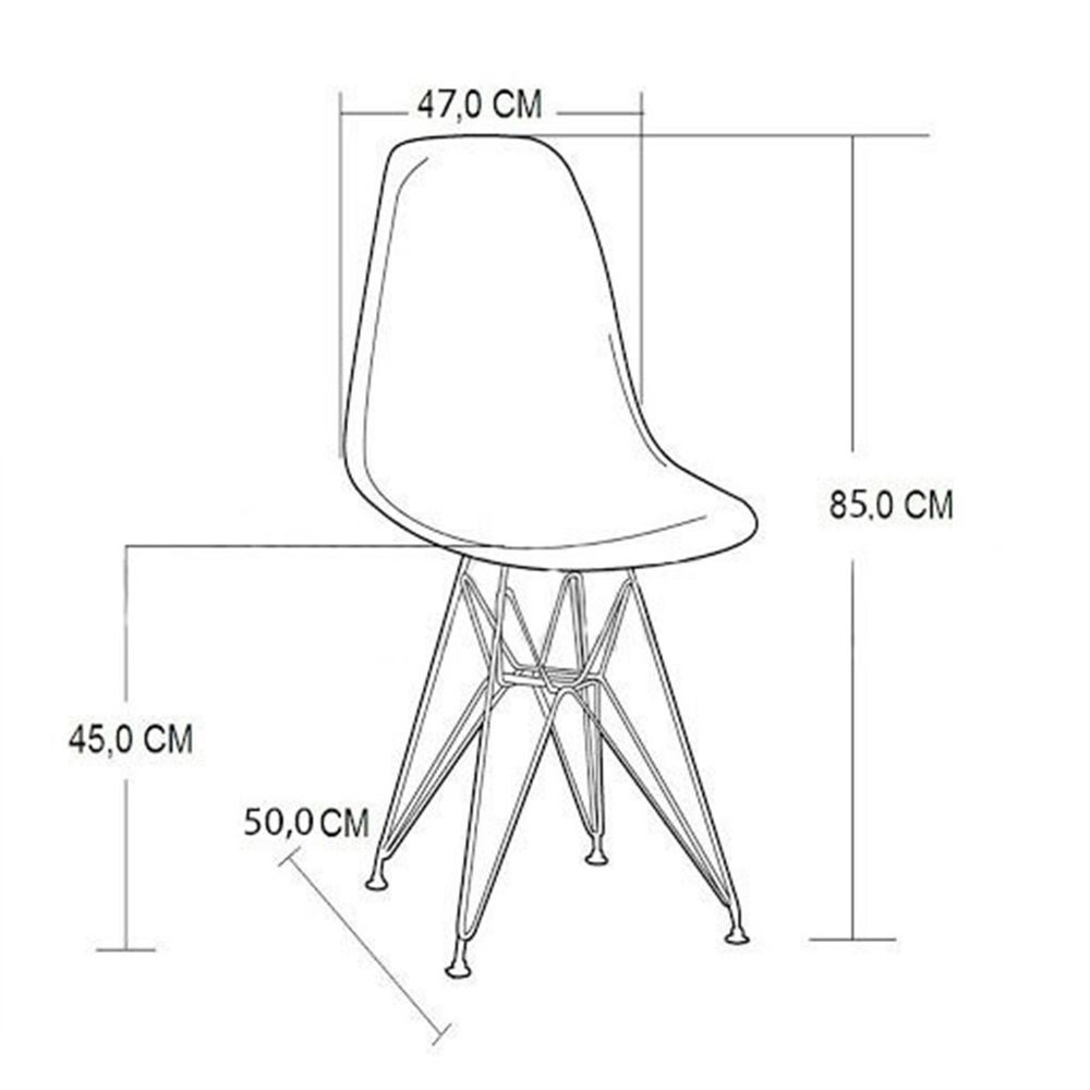 Conjunto Mesa de Jantar Industrial Clips Preta 135x75 com 6 Cadeiras Eiffel Pretas de Ferro Preto - 5