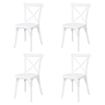 Kit 4 Cadeiras Paris Katrina Cross Empilhável Seat&co Branca Assento Branco Liso - 2