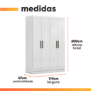 Ver imagem 3 de Modulo de Guarda Roupas para Quarto 4 Portas e 2 Gavetas Madrid Maxel