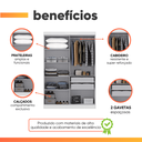 Ver imagem 4 de Modulo de Guarda Roupas para Quarto 4 Portas e 2 Gavetas Madrid Maxel