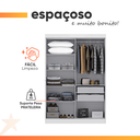 Ver imagem 5 de Modulo de Guarda Roupas para Quarto 4 Portas e 2 Gavetas Madrid Maxel