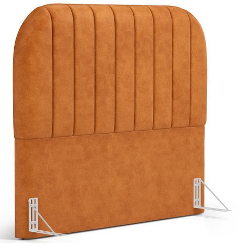 Cabeceira Cama Box King Estofada Orgânica 195cm Alice W01 Couríssimo Canela - Lyam Decor