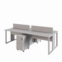 Ver imagem 6 de Mesa Dupla 2,40m P/ 4 Pessoas C/ 2 Gav. e Divisória Cinza F5 Cor:cinza