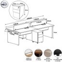 Ver imagem 3 de Mesa Dupla 2,40m P/ 4 Pessoas C/ 2 Gav. e Divisória Cinza F5 Cor:cinza