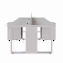 Ver imagem 5 de Mesa Dupla 2,40m P/ 4 Pessoas C/ 2 Gav. e Divisória Cinza F5 Cor:cinza